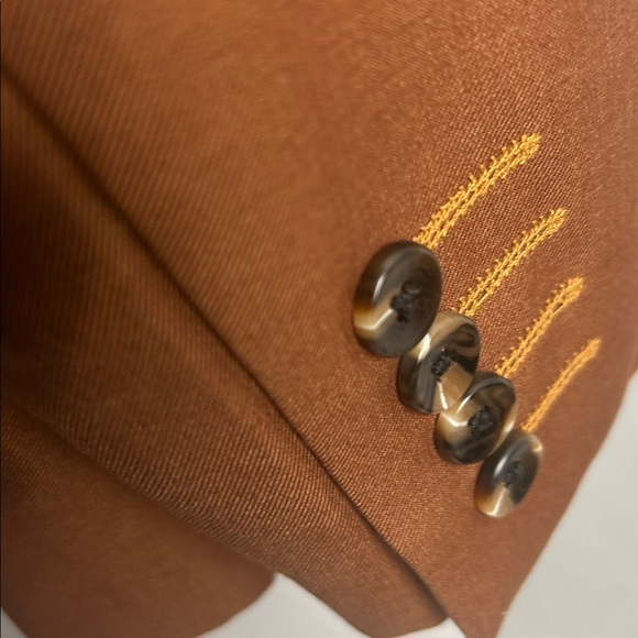 Men's Rust-Copper Single-Breasted Blazer - Picture 6 of 8